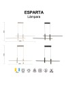 ESPARTA * LÁMPARA LED 50W - 3000K - NEGRO